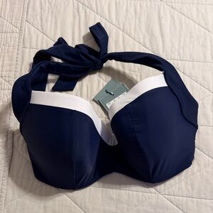 Panache Anya Cruise Navy Blue and White Bikini Top 34G
